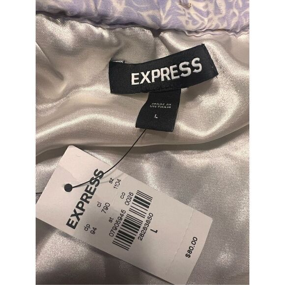 Express purple lilac gold off the shoulder chiffon lightweight romper large new - Picture 6 of 6